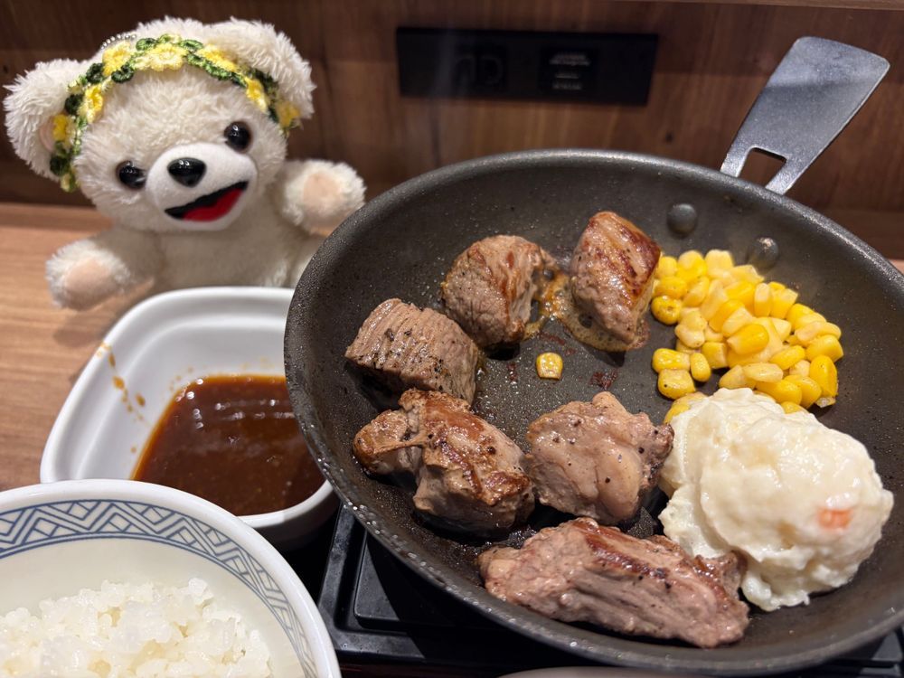 さて、今夜は吉野家の極旨牛鉄板ステーキ定食といきますか…