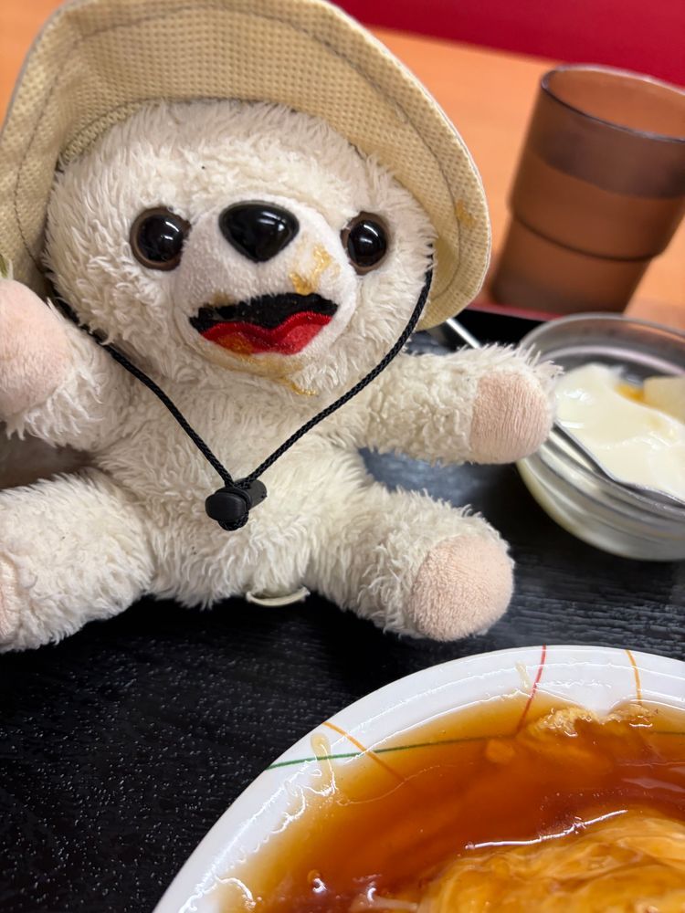 台湾ラーメンと天津飯、激ウマヨシ❗️
天津飯に顔面突っ込んで汚れてヨクナシのナシ❗️❗️
でも幸せそうでヨヨイのヨシ❗️❗️❗️