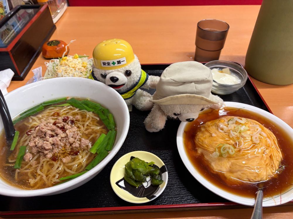 台湾ラーメンと天津飯、激ウマヨシ❗️
天津飯に顔面突っ込んで汚れてヨクナシのナシ❗️❗️
でも幸せそうでヨヨイのヨシ❗️❗️❗️
