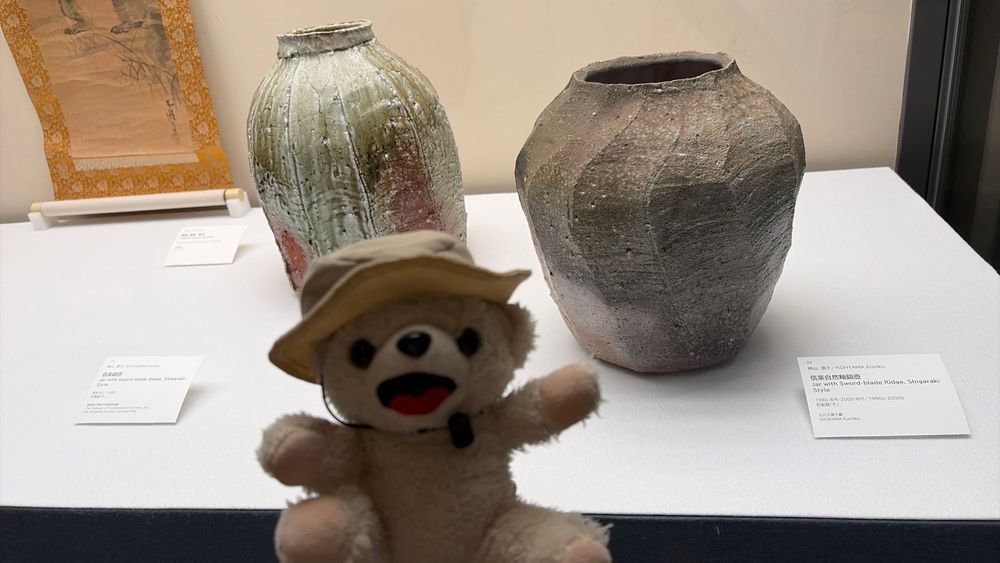 フェルメール展…は混んでそうだから、陶芸の展覧会に来たよ❗️
すごく空いててゆっくり見られたよ〜❗️
朝ドラのモデルになった人のやつなんだけど、ぼくの好きな焼締の壺とかたくさんあったんだ〜❗️