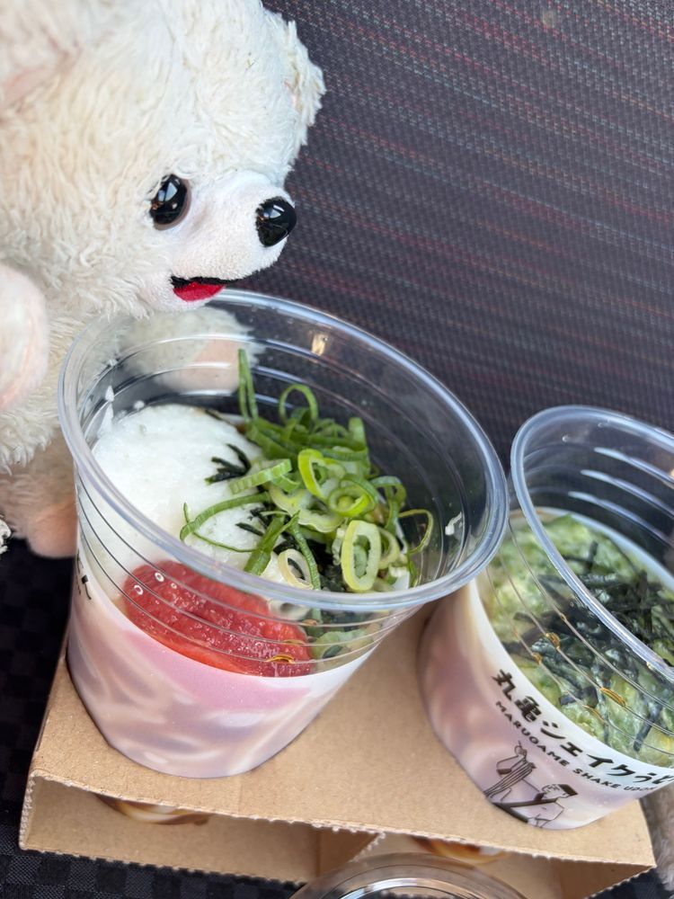 今日は暑いから桑田のお店でシェイクうどん食べたよ❗️
明太とろろとオクラとろろ❗️
ネギをたくさん追加して、フタしてシェイクシェイク❗️❗️