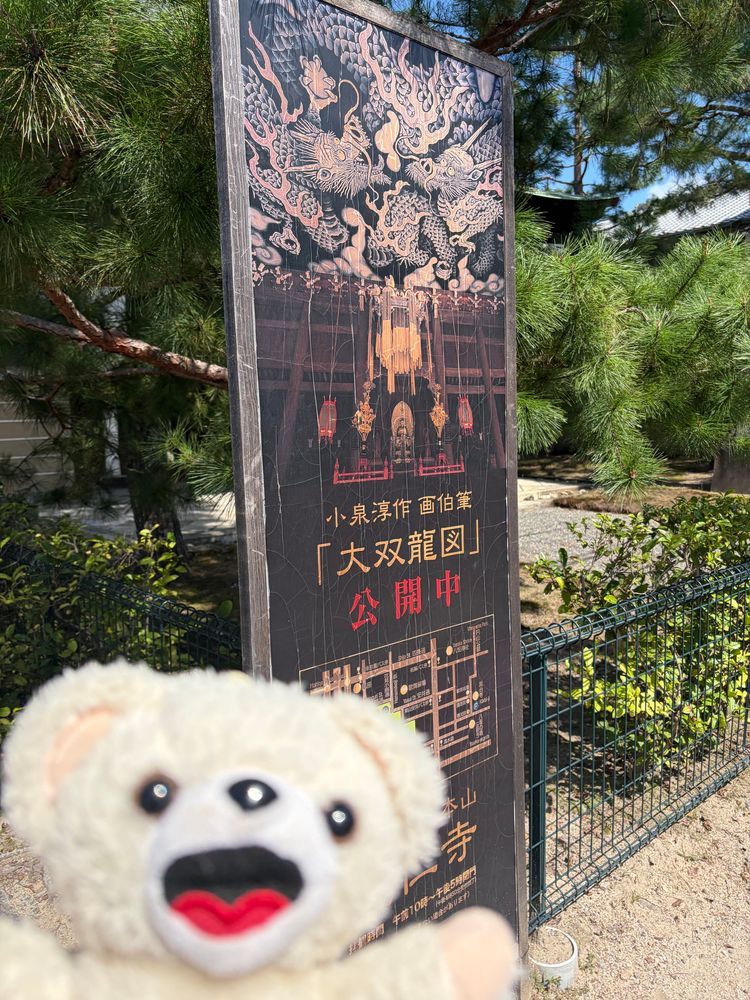 ここは次の聖地…建仁寺だーーー❗️❗️❗️
ここで幻魔の風神雷神兄弟の攻撃をぼくは華麗に避けて…こう一閃…で…❗️❗️
トドメを刺したんだーーー❗️❗️
(ゲームの話です)
なお有名な双龍図は混んでたから見ずに帰ってきたよー❗️