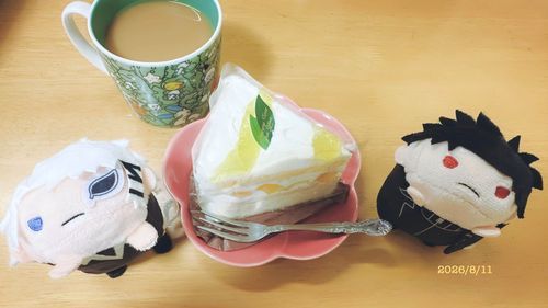 ケーキ食べました。ぬい主が。