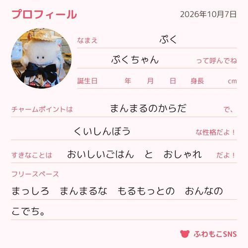 ぷろふぃーる　かいてみたでち。