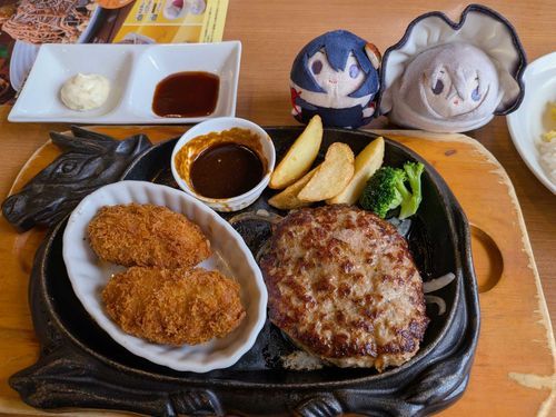 かきふらい＆はんばーぐ🍴🦪