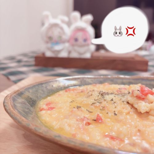 トマトリゾット作ったよ、藍良ぬとこはぬ
いつもぬい撮りで早く食べなと怒られてますなう(ぬい主)