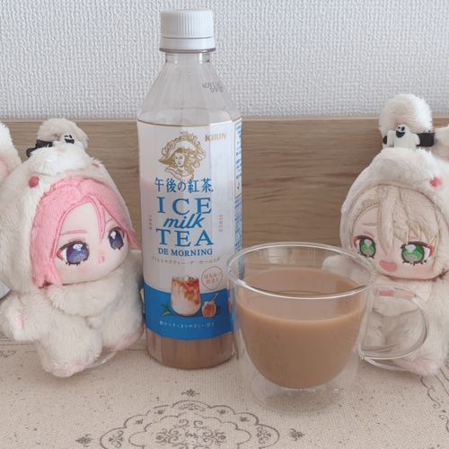 ぬしはんのおきにいりの みるくてぃｰらしいで！
けさは はださむいから ちょっとずつのもうねェ