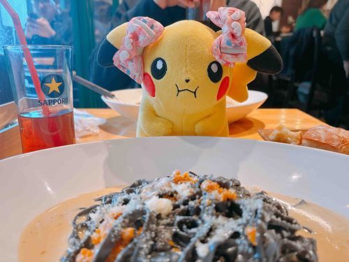 雲丹とイカ墨のパスタです⚡️