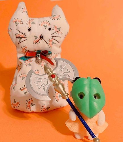 ねこです。
こちらはパワーアックスを装備した赤ちゃん。クールだね。