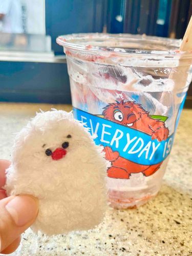 一緒に撮るの忘れて食べちゃった。
マンチャーかわいいね🍪