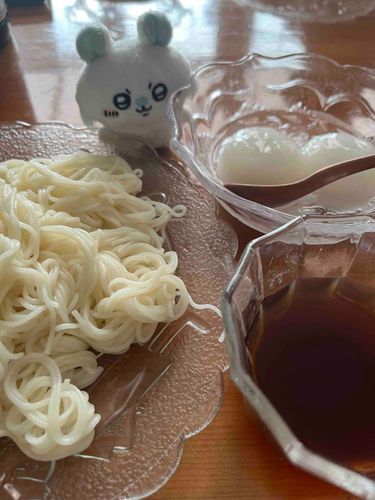 水まんじゅうとそうめんだゾ！‪ひんやり💧‬