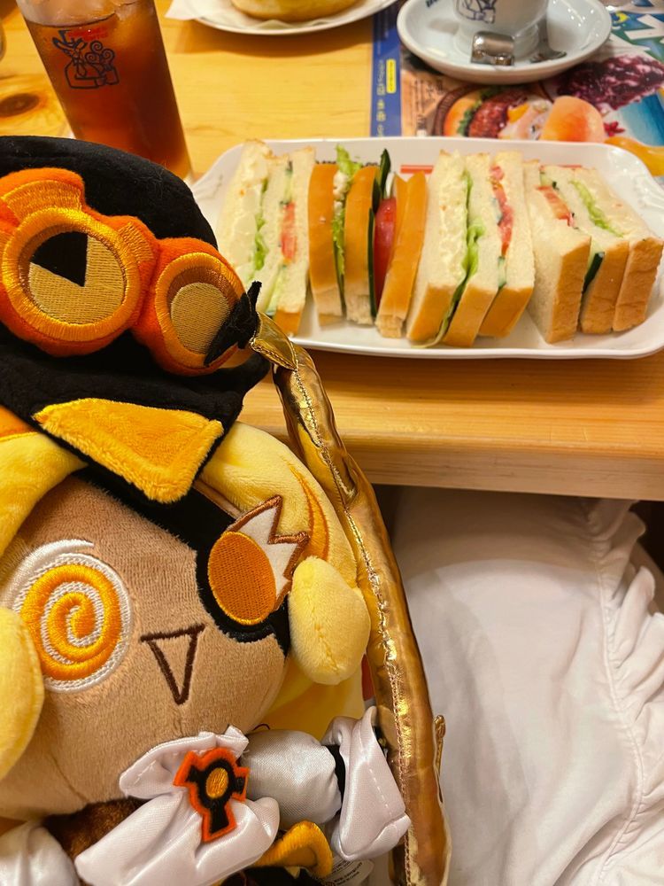 あら~！✨️

サンドイッチじゃないですか~！💕
あなたはご存知かもしれませんが~、
あたしはサンドイッチが大好きなんです~♪

ポテトサラダ味のサンドイッチですね~