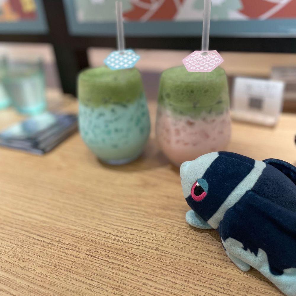 なんと、和食中心のコラボカフェ
きょうは、 ぼーかろいどさんの わのこころ あふれる すてきな こらぼかふぇ…
わもだんかふぇに やってきたよ!
みくちゃんたち かわいい〜!
まず とどいたのは、 それぞれ みくちゃんと るかさんが もちーふに なった どりんく!
ぶるーきゅらそーらてと さくららての うえに、 おまっちゃの みるくふぉーむが のってる ひんやり なでしこきぶんの いっぱい…😌
つづいて おしょくじは… るかさんもちーふの ごぜん! うすべにのみやび…🌸
おさかな、はじかみ、おひたし、さくらえび、れーずんくりーむちーずの もなか、まっしゅぽてと、えびだんご、あつやきたまご、かまぼこ、ちくぜんに、さくらでんぶと さくらだいこんの ごはん…
とっても とっても… みやびだよ〜!!🥹
やっぱり さくらでんぶって おいしい! はじかみも おいしい! まっしゅぽてとなんか… なんだか くだものの そーす?が かかってるのかも さわやかな かおりが したから…!
みぶるいするほど ちょっと きんちょうかんを かんじるくらい みやびな ごぜんで…😣
なんだか でとっくす… された きぶんかも!
おみせの なかでは、 ことしの みくちゃんの らいぶで ながれる おんがくが ながれてて… ちょっと どきどきした…