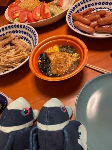 おちゃづけはさらさらいくよ

これは ひゆひょうげん なしで ほんとに
さらさら たべられちゃうよ

ちょっと こりこりした わかめが はいっている ことが あって、 それに あたると ちょっと うれしい…☺️