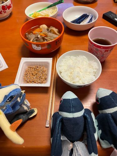 うつくしい食卓

おつけもの…… おいもの すーぷ……なっとう…… しろごはん…、
な なんか うつくしさを かんじる！
かんじない？！ うつくしさ！

この おいもの すーぷは、 いもに！
いもにの あじつけには いくつかの はばつが ある みたい なんだけど、
せっかくなら いろんな いもにを あじわって みたいよね🤩
ポケモンと ひとの みかくの かずだけ ちがう おいしいが あるって ことだと おもうんだ…🤔