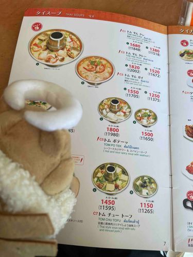 良いお天気だったからお散歩しました！お邪魔したタイ料理屋さんのメニュー表が難しくて楽しかったです🍜