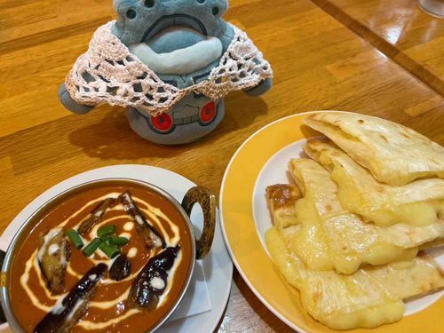 あまりにも通いすぎて、「いつもの」で出てくるチーズナンとナスキーマカレーですね！