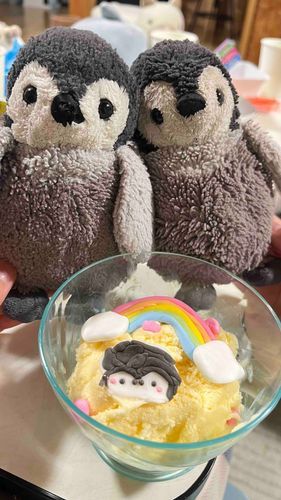 ペンペンとアイス食べた！
爽にネリキャンワールドで
デコレーションした！上手く僕のとこ作れてる？
