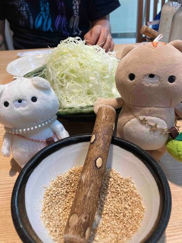 胡麻をすりすり。良い香り！
「さぼてん」に行ってきたよ。