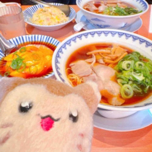 中華そばと天津飯どっちもてちが食べます！