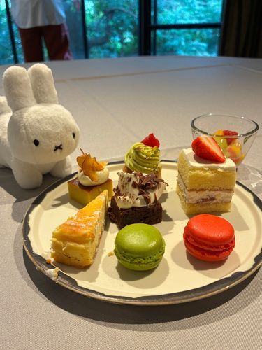 🐰⚪️小さいケーキが沢山！！おもちも一個たべていいですか？