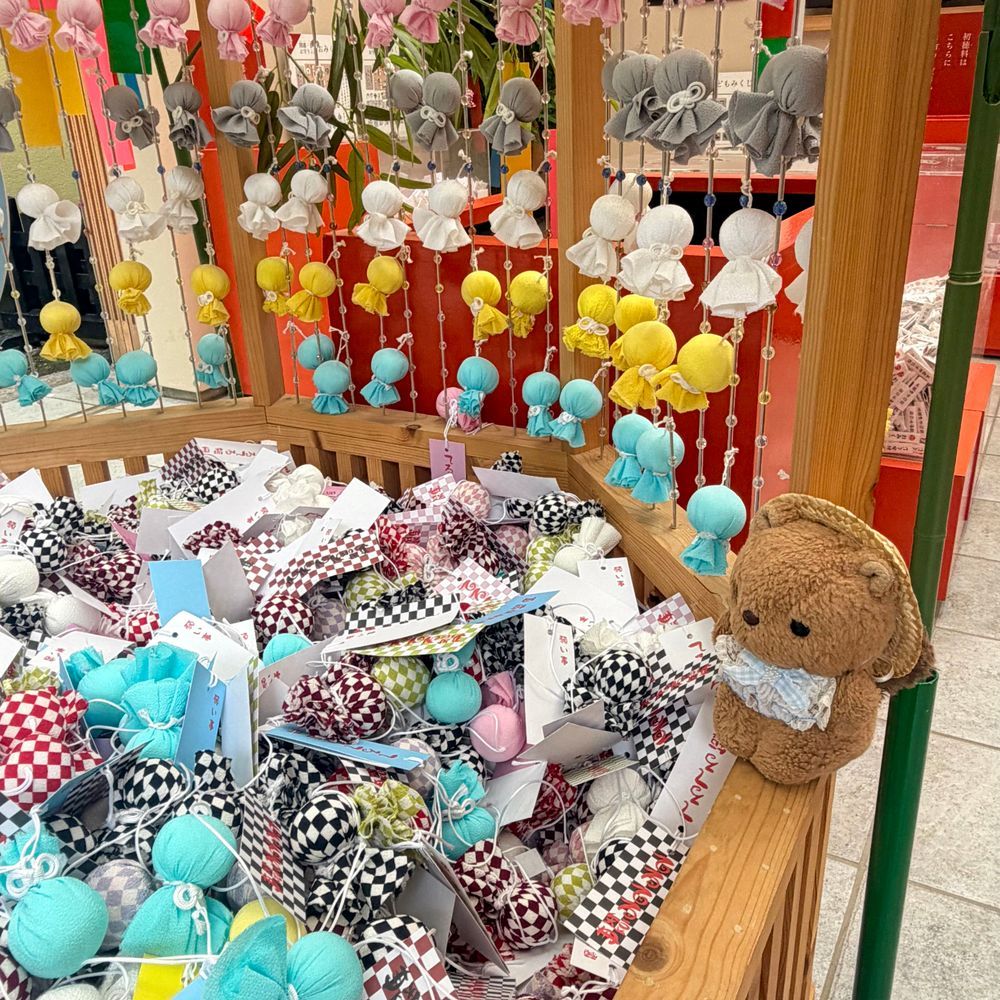 きのうの おしゃしん つづき🐿

りすも たなばたの おねがいごと してきたよ～🎋✨️
てるてるぼうずさんの ぷーるの なかから すきな おいろを えらんで たんざくに かくのᝰ✍🏻
かわい おまもりも かってもらって うきうき💖

おまいりの あとの おしゃしんも また あした とうこう するね～🎶
‪(՞ .  ̫ .՞)︎💕︎