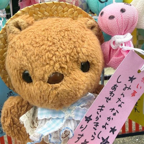きのうの おしゃしん つづき🐿

りすも たなばたの おねがいごと してきたよ～🎋✨️
てるてるぼうずさんの ぷーるの なかから すきな おいろを えらんで たんざくに かくのᝰ✍🏻
かわい おまもりも かってもらって うきうき💖

おまいりの あとの おしゃしんも また あした とうこう するね～🎶
‪(՞ .  ̫ .՞)︎💕︎