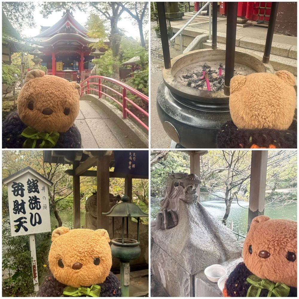 きょは かいぬしの ようじで きちじょうじ🎶
かえり ちょとだけ いのかしらこうえん いけたよ🦢✨️

べんてんさまの ところで おかねも あらったから りす おこづかい ふえちゃうかも～💴

4まいめの おしゃしんは とっても きになった からい かきのたねの じどうはんばいき🤭🌶

なんだか かぜが つめたく なってきたね🍂
りすは あったかな あみあみの およふく かいぬしも おきにいりの あきの およふくが きられて うきうき だったよ～💖
‪(՞ .  ̫ .՞)︎💕︎