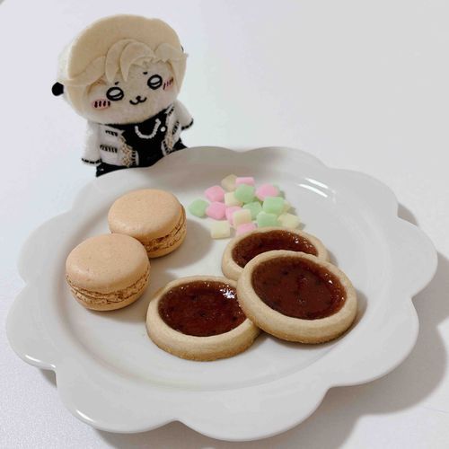 お菓子いっぱいでうれしいラッコさん🦦🥮🍪🍭