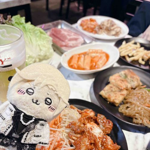 サムギョプサル食べ放題とラッコさん🦦🇰🇷🍺🤍