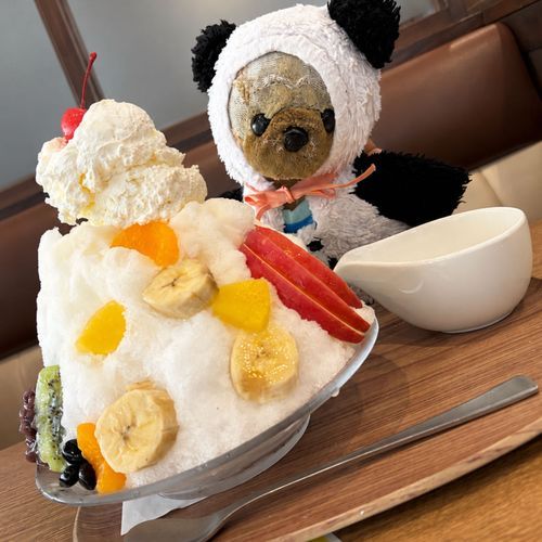 今日は暑いからココスで
しろくまの純氷かき氷食べたよ🍧
デカい！冷たくて美味しかった〜