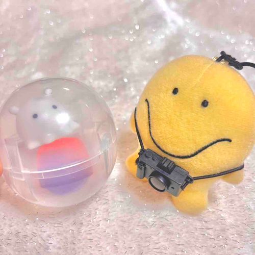 今日は遊びに行ったらガチャガチャUFOに乗ってスーパーボール星から来たメンダコ星人に会えたよ！🌟🐙❣️
取材させてくださいっ📸