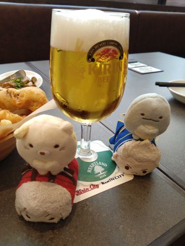 お酒は半魔双子だけの楽しみなので、ねこちゃんととかげちゃんは拗ねて背中に乗っかってます😂