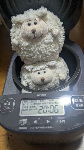 少し前に炊飯器を買いました！
ひつじのような白いごはんが炊けます！