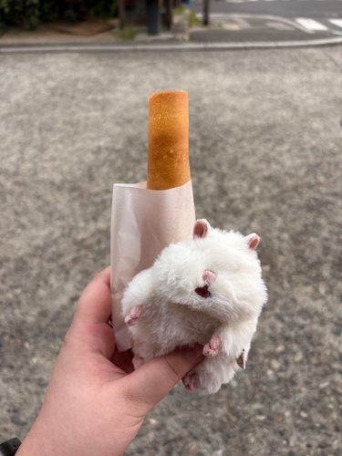 「倉敷のアリオにいたのに連れ出されたと思ったらなんか焼きたての調布を食べられるらしい」