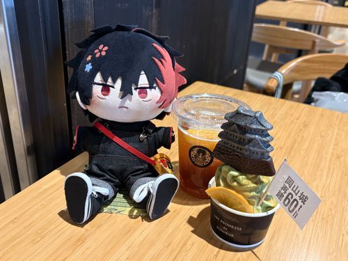 ｢岡山城の最中が乗ったパフェだ。石垣の部分がチョコがけになってて凝ってたな｣