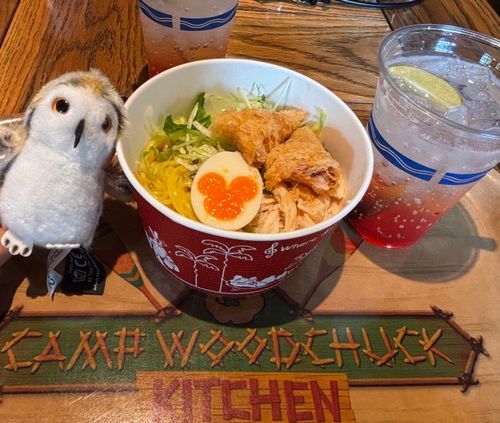ホッホホ🍲
（おやつ。えび春巻きゆず塩麺）