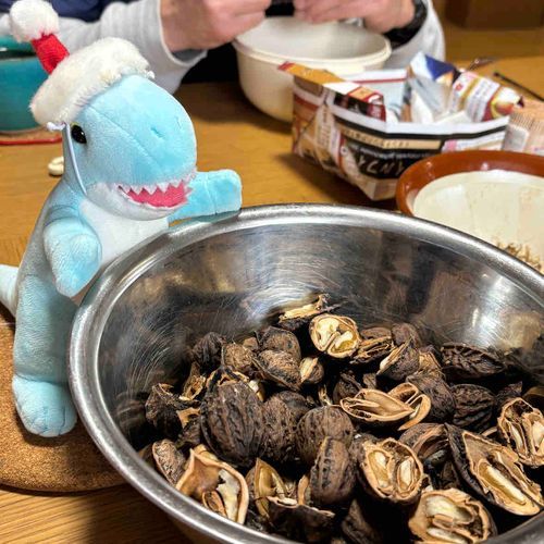 くるみだれを作って、正月の準備だ🦕
