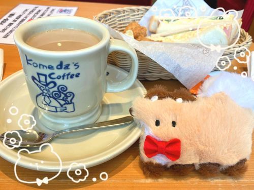 持ち主とコメダに来た。持ち主いわくコメチキ初めて食べたけど美味しいらしい。
