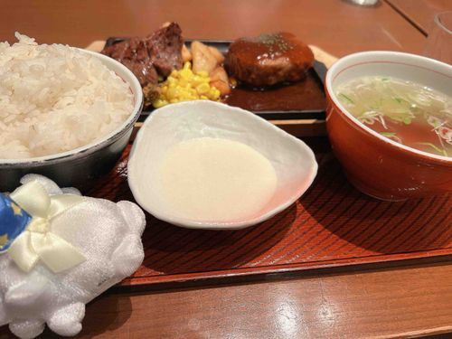トレーナーさんがあたらしいりぼん、つくってくれました〜
かんこうをしてきたトレーナーさん、ごはんをにはいもたべてたよ！