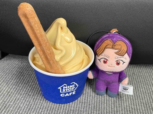 芋味のそふとくりぃむだ！秋の訪れを感じるな！滝夜叉丸にもいつか食べて欲しいな。