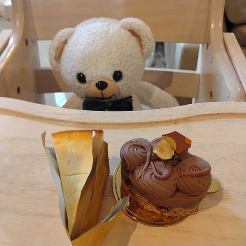 福山にあるチョコレートショップの"eyriey(エリエ)"さんのケーキだよ🐻‍❄️🎀素材が良くておいしいよ🐻‍❄️🤍チョコムースのクオリティ高すぎる💕チーズケーキもオススメ🩷