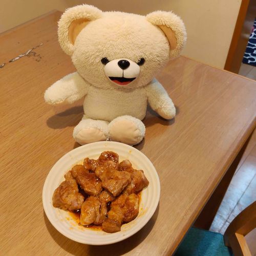 生活感満載でごめんね🐻‍❄️ママが作ったトンテキ美味しかった🐻‍❄️🎀💕

