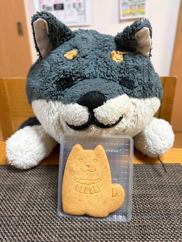 ごうかな くびわの おかげいぬちゃ
おしごと がんばった ごほうび かな
にっこり おくちが かわいいぬちゃ だね