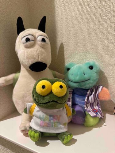 ほかのけろちゃん　と　おようふくをかえたからぱしゃりしたよ⭐️
けろちゃん　は　ばんぱく　のおまつり　みたいな　おようふく　が　よかった　な〜

