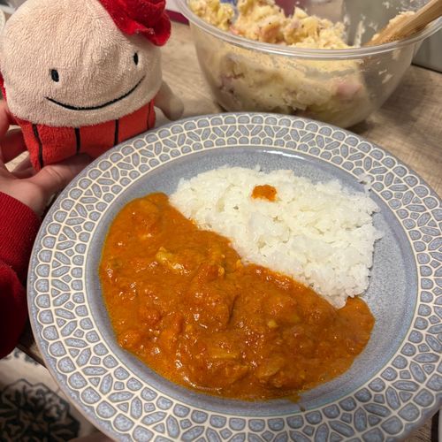 なぞのたびびとふー！

同居人はりょうり上手らしい。
きょうはバターチキンカレー🧈🍛🍗
フー（ともうひとりの同居人）もあじみ担当がんばったぞ。