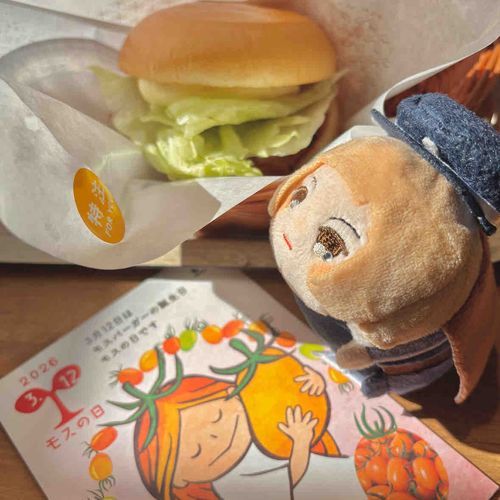 はんばーがーをたべにきたら とまとのたねを いただきました🍅