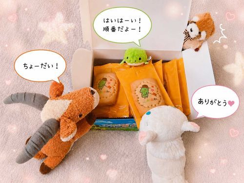 【お土産】

Candy「知人から貰ったお土産のお菓子がないなぁ…🥺💭あれ、あそこでみんな集まって、何してるんだろう？」

カエル君「はいはーい！順番だよー！」

Candy「…(￣□￣)！」
