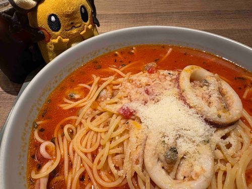 スープパスタンネ！粉チーズがとろっとろンネ〜！