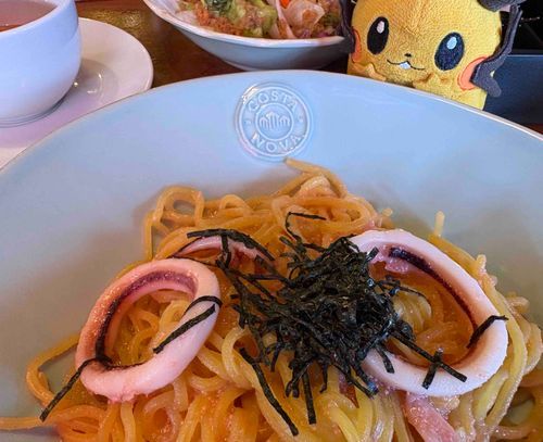 イカとたらこのパスタンネ！麺がもちもちだったンネ〜！